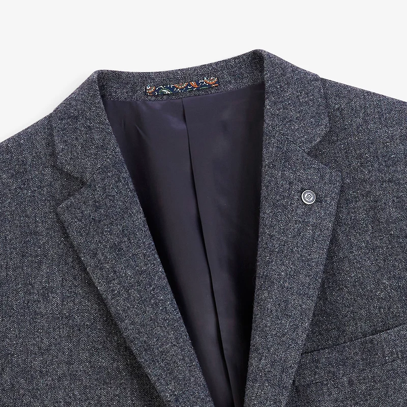 Blazer laine mélangée bleu encre