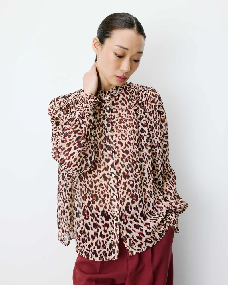 Blouse fluide ample à imprimé leo Almira