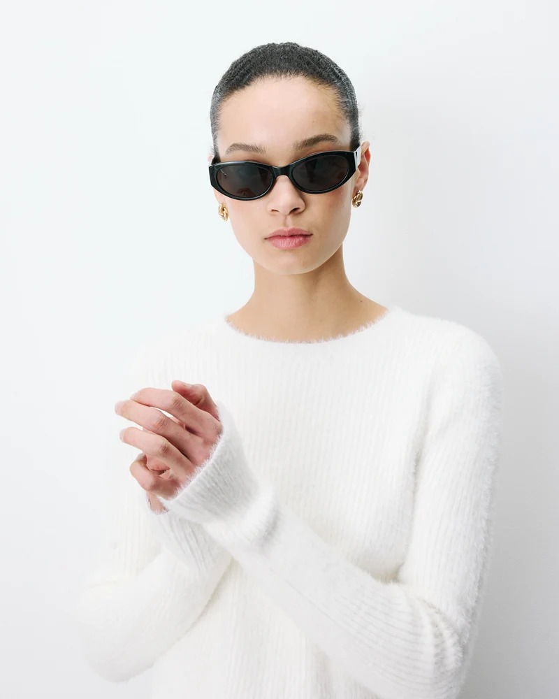 Pull doux près du corps col rond ecru Auryn