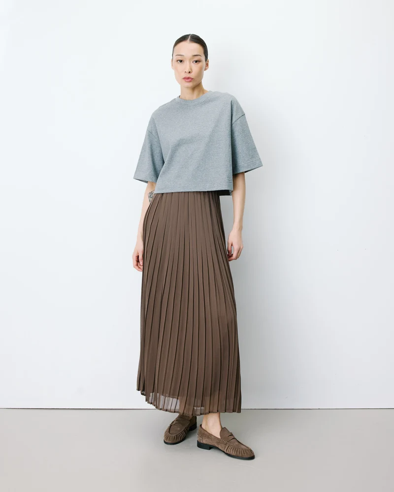 T-shirt oversize court en coton gris Arvel