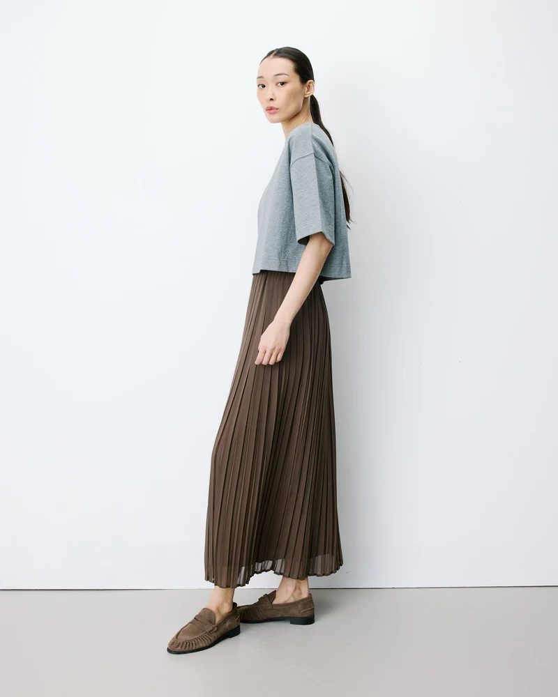 T-shirt oversize court en coton gris Arvel