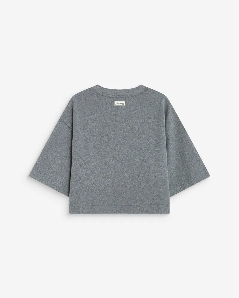 T-shirt oversize court en coton gris Arvel