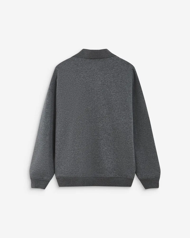 Sweat oversize col polo ouvert anthracite Archibald