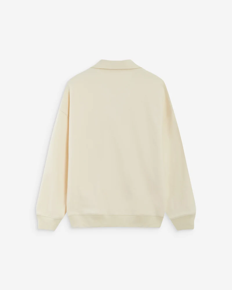 Sweat oversize col polo ouvert ecru Archibald
