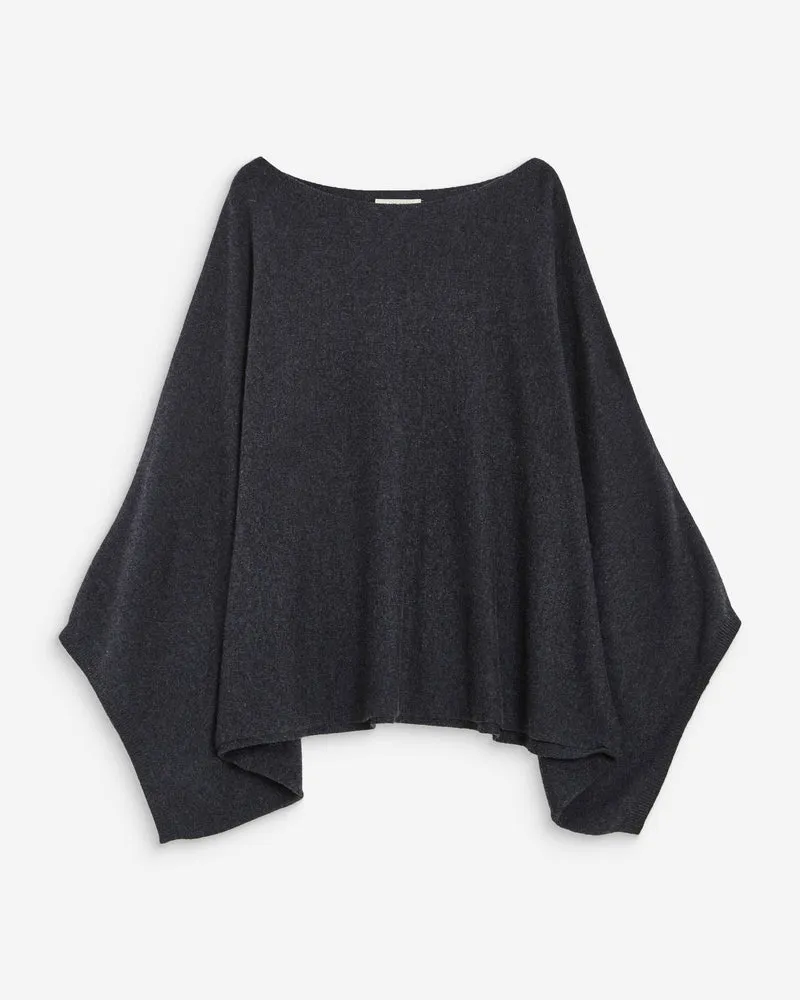 Pull poncho col bateau manches larges anthracite Adela