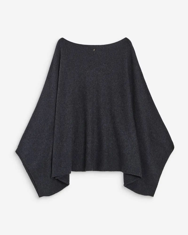 Pull poncho col bateau manches larges anthracite Adela