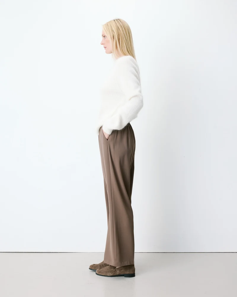 Pull ample en maille dos nu croisé ivoire Anthemis