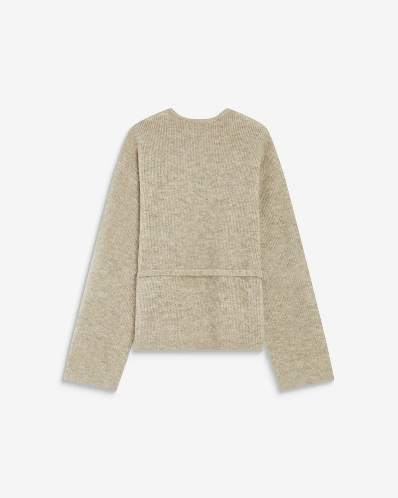 Cardigan cache-cœur nouable en maille grege Anior