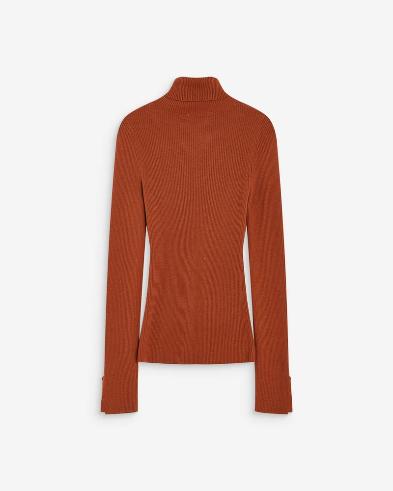 Pull col roulé ajusté en maille fine coffee Alfred