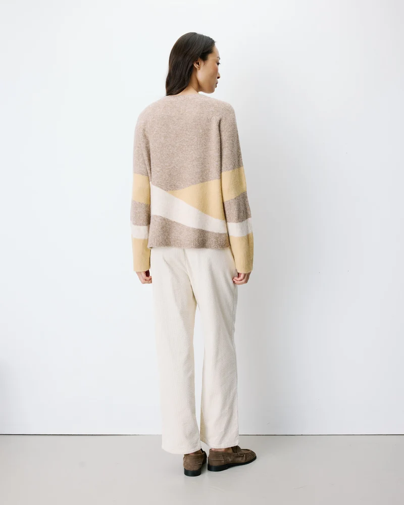 Pull col rond en maille à motif mocha Arlo
