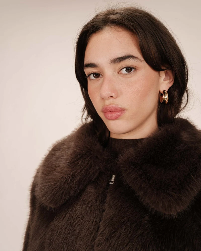 Manteau fausse fourrure chocolat Shonna