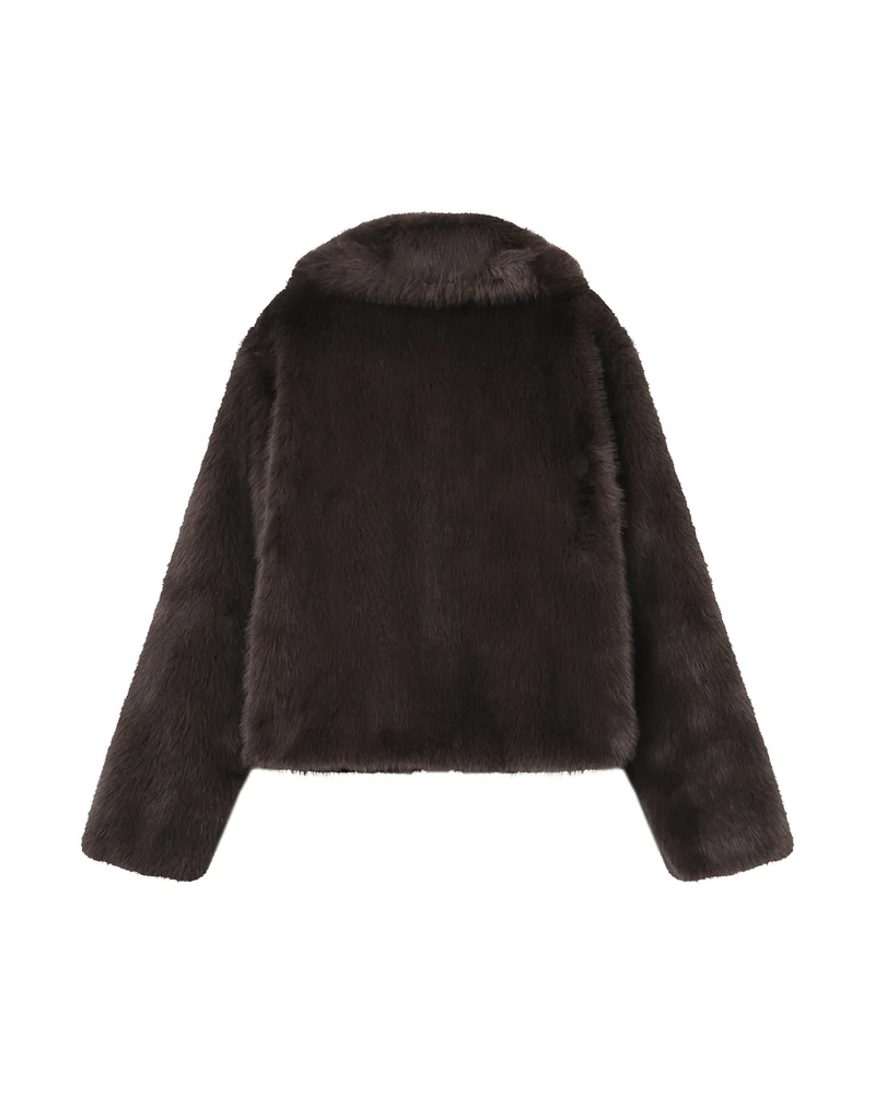 Manteau fausse fourrure chocolat Shonna