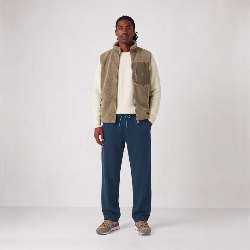 Pantalon coton stretch taille élastiquée bleu 558 SBPLAY
