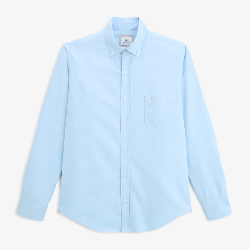 Chemise manches longues Oxford coton bleu ciel sangle SB