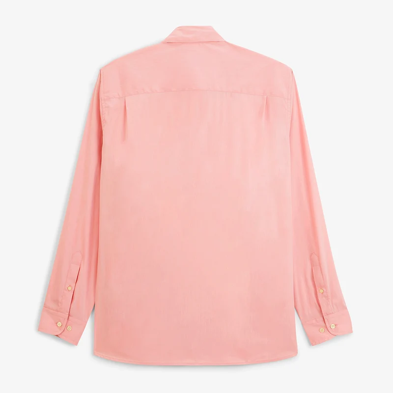 Chemise manches longues coton stretch rose