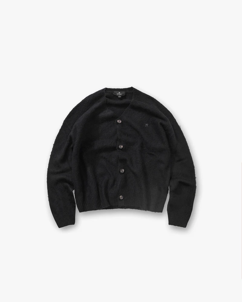 Textured Knit Cardigan - Jet Black