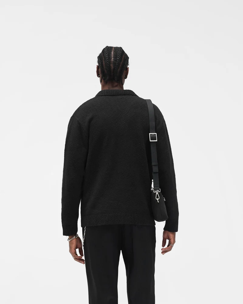Knitted Polo - Jet Black