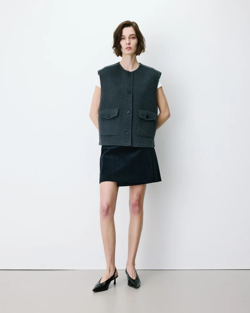 Veste sans manches oversize anthracite Adagio