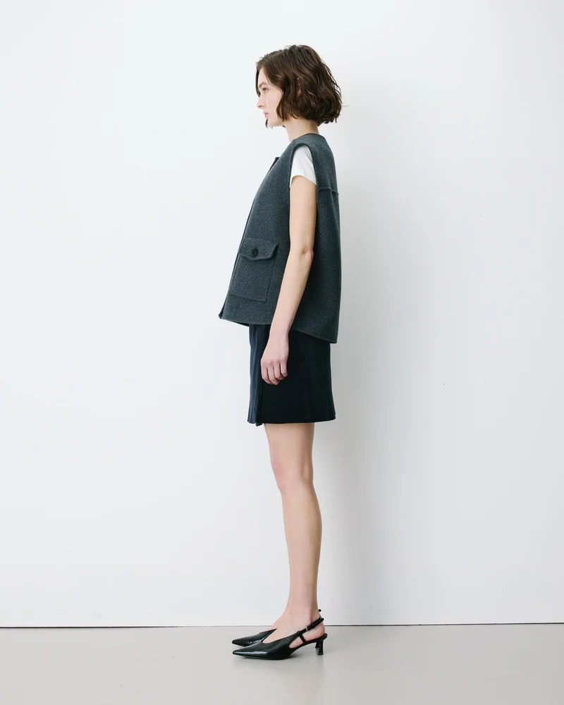 Veste sans manches oversize anthracite Adagio