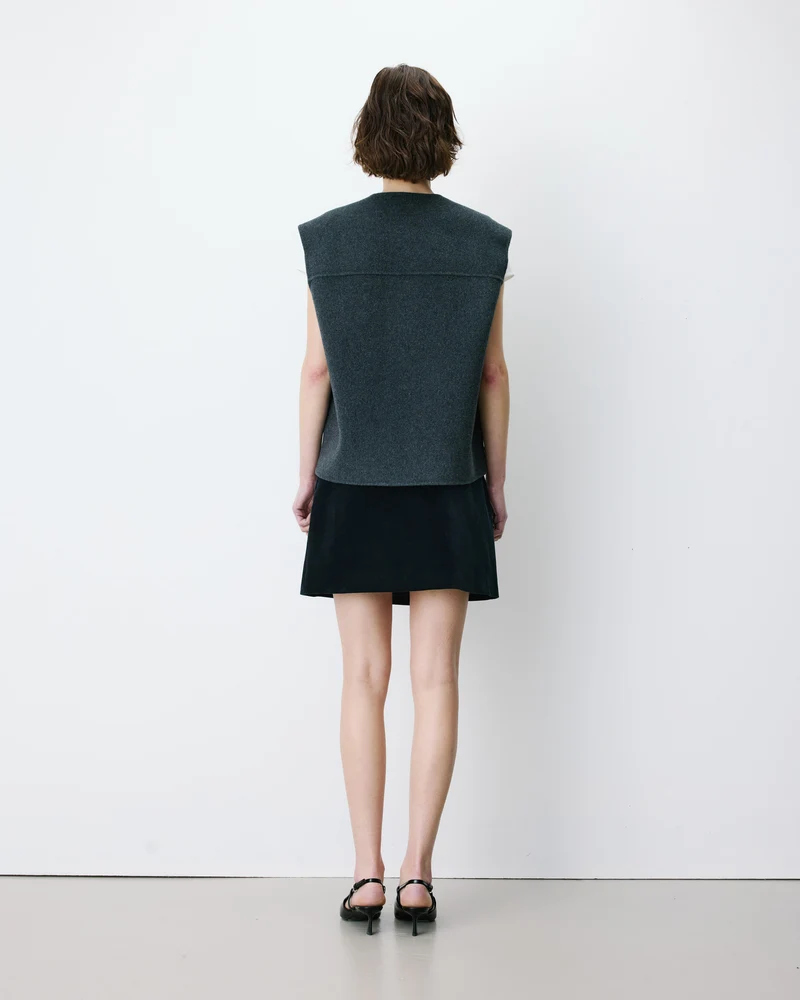 Veste sans manches oversize anthracite Adagio