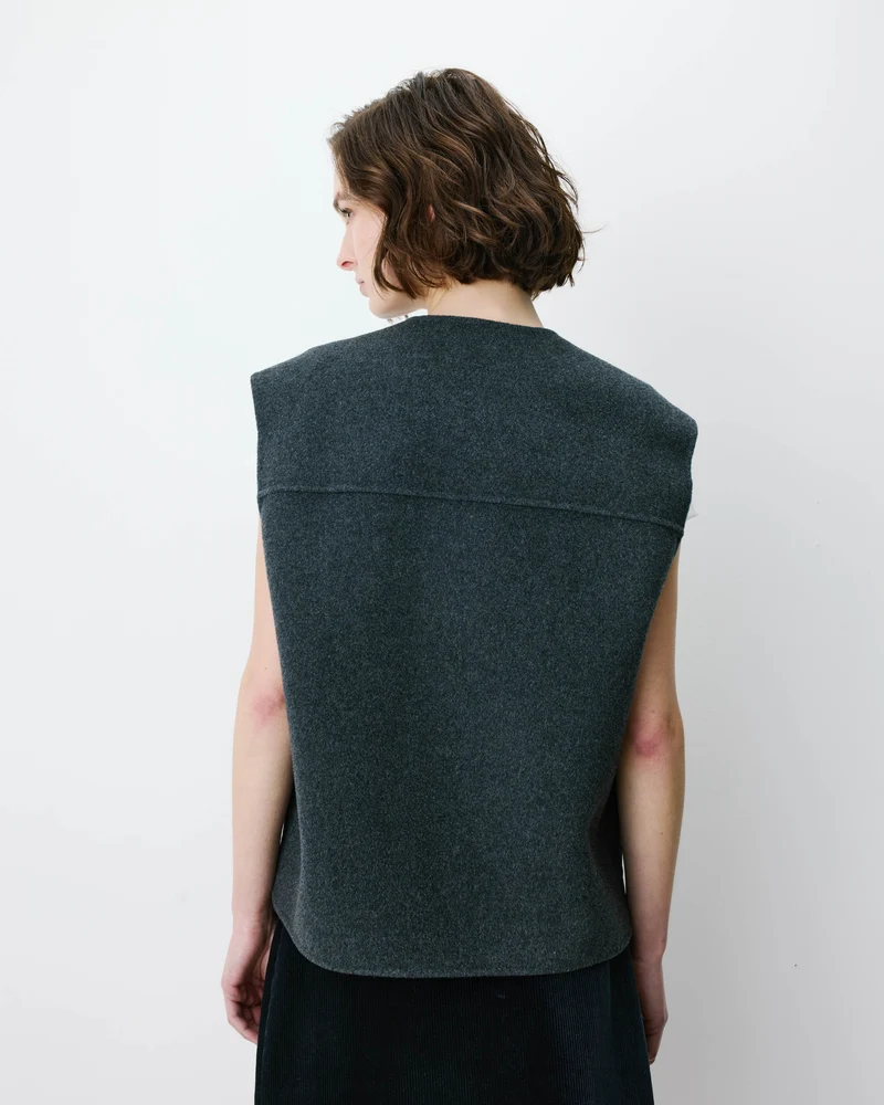 Veste sans manches oversize anthracite Adagio