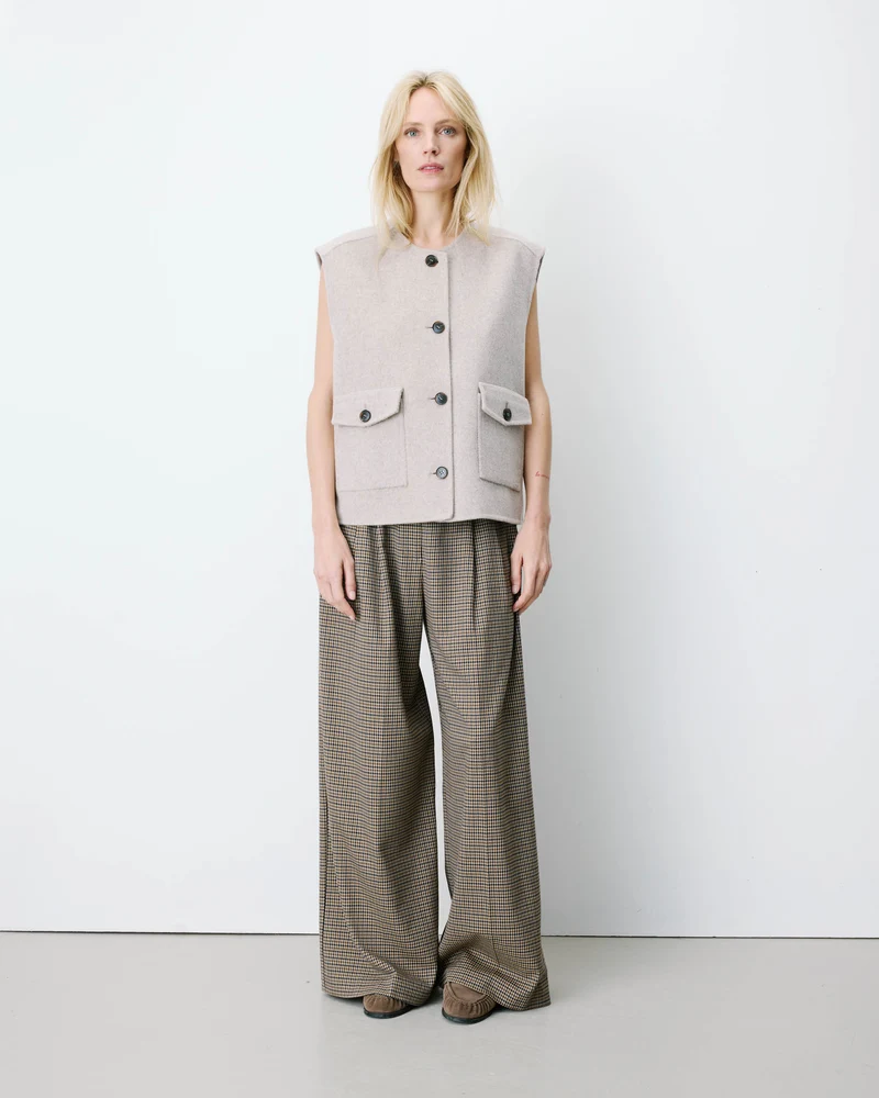 Veste sans manches oversize sable Adagio