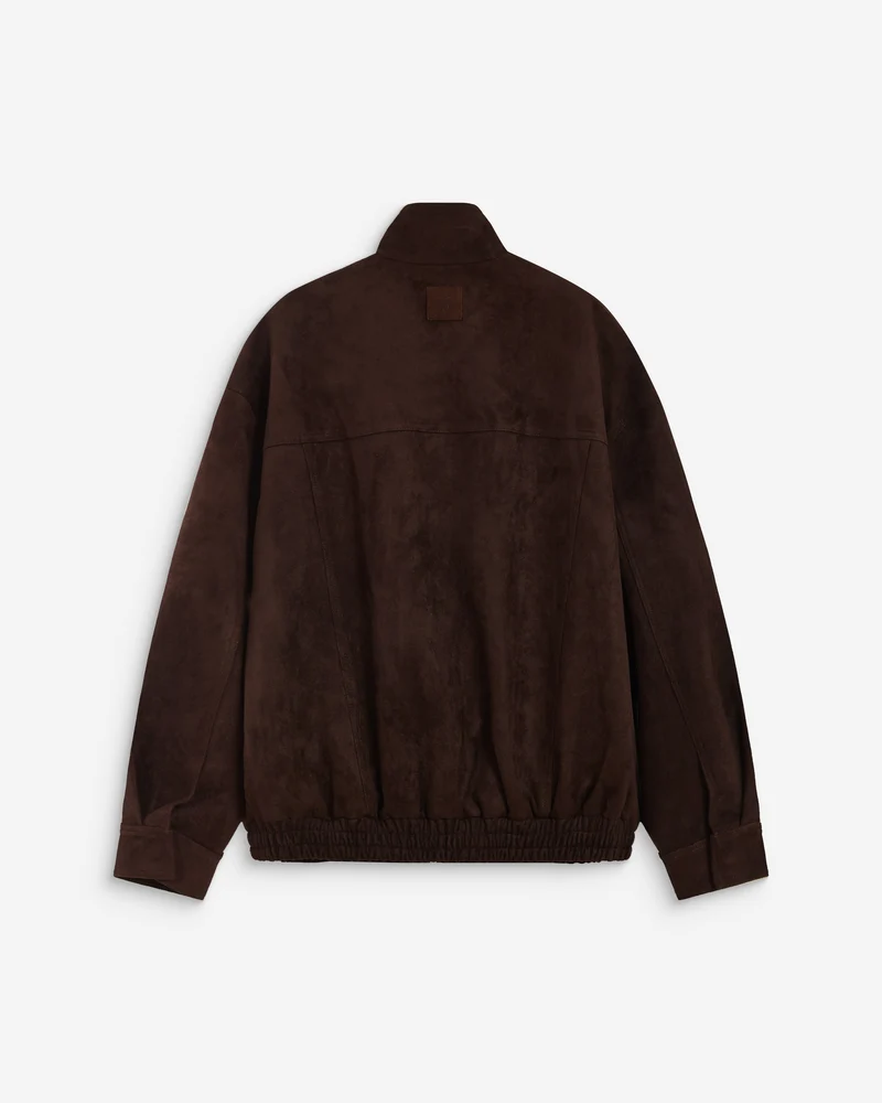 Veste oversize suédine col montant chocolat Arielle