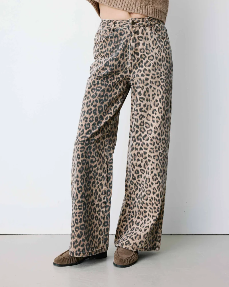 Jean taille haute loose imprimé leo Socca