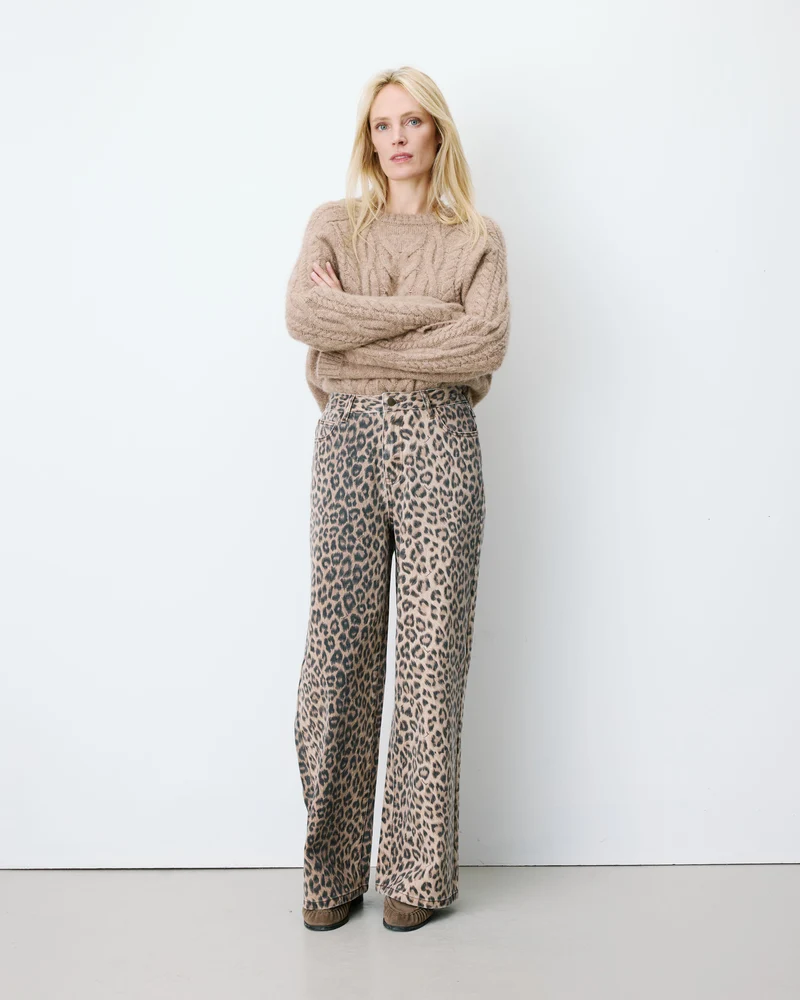 Jean taille haute loose imprimé leo Socca