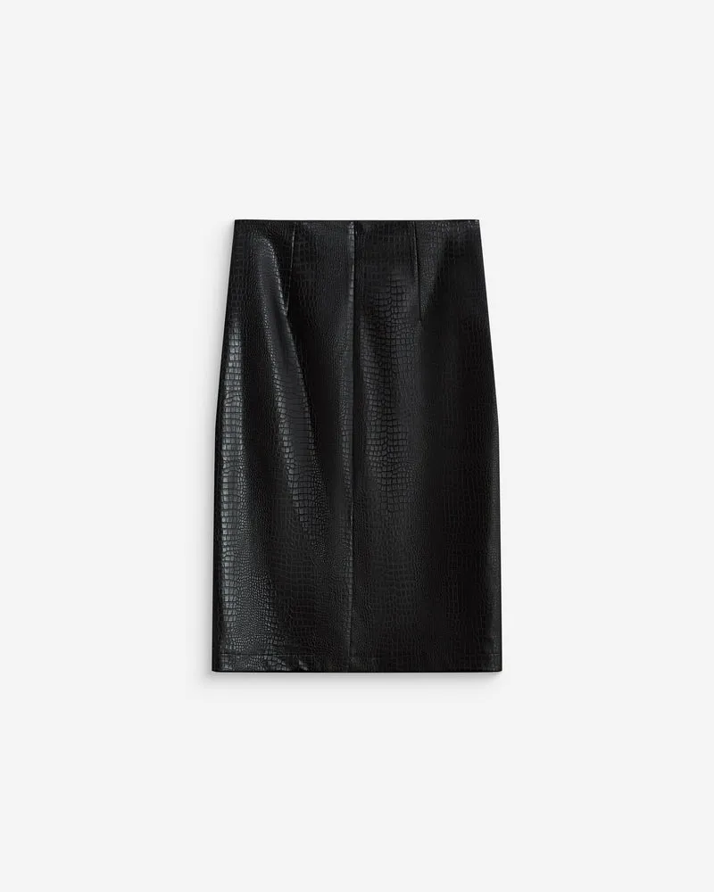 Jupe fourreau similicuir taille haute croco Acacia