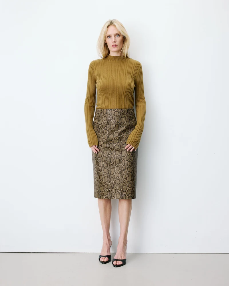 Jupe fourreau similicuir taille haute python Acacia