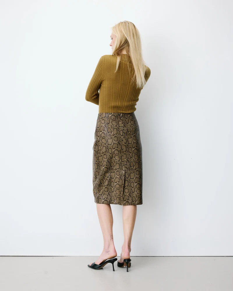 Jupe fourreau similicuir taille haute python Acacia