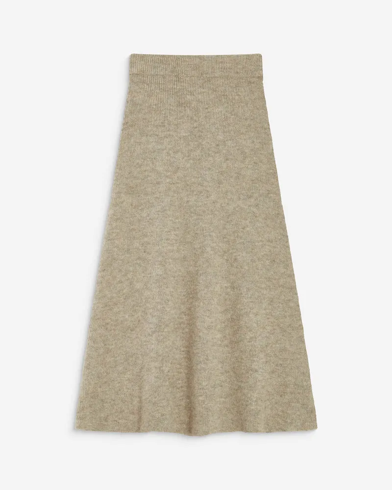 Jupe longue évasée en maille taille haute grege Aluna
