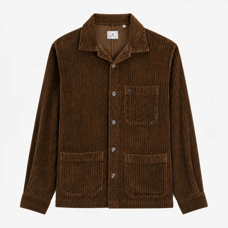 Veste worker velours côtelé coton marron Wael