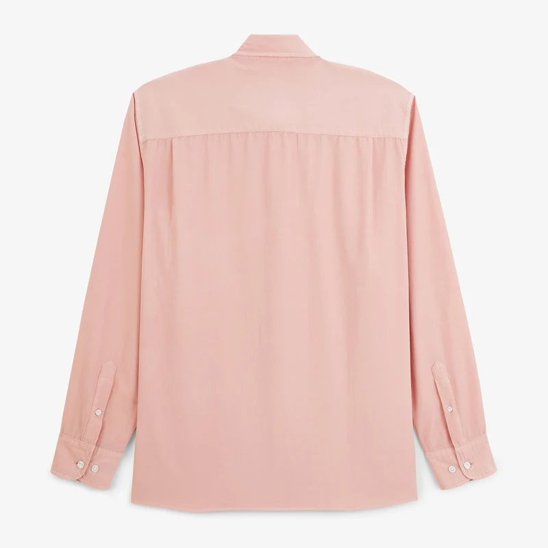 Chemise manches longues 100% coton milleraies rose