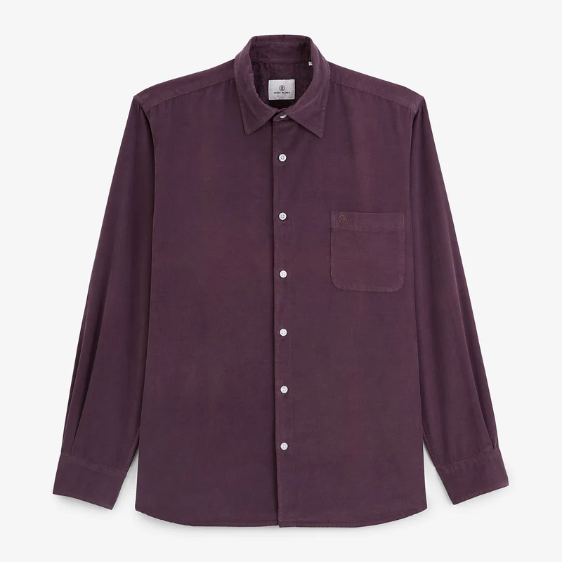 Chemise manches longues 100% coton milleraies rouge