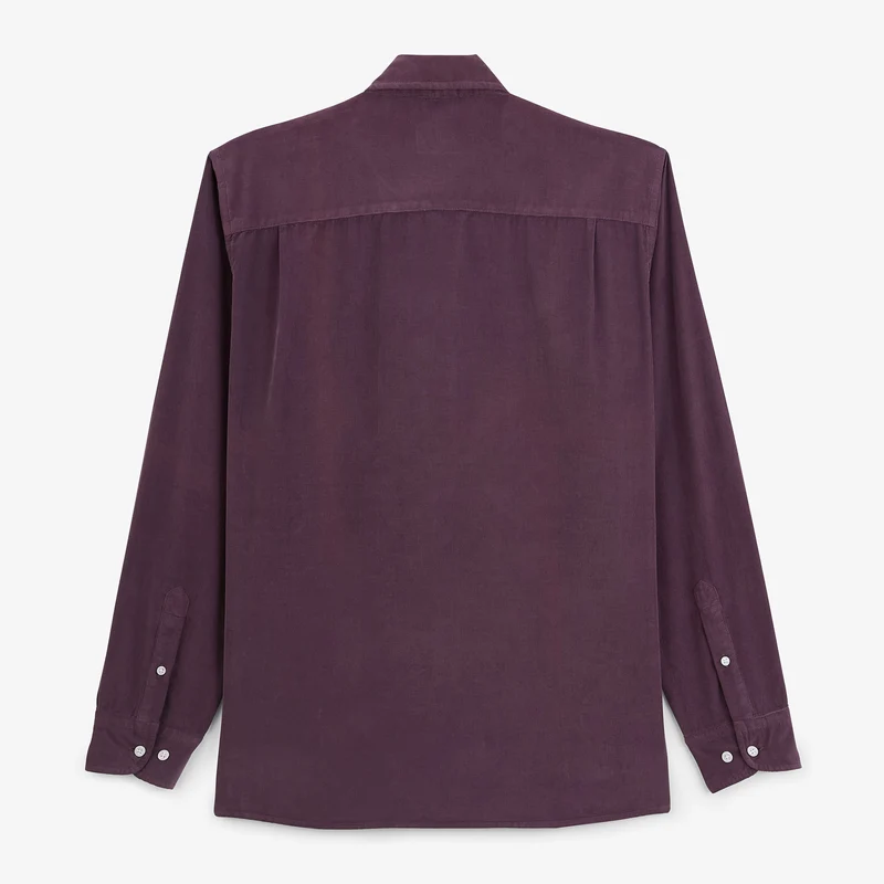 Chemise manches longues 100% coton milleraies rouge
