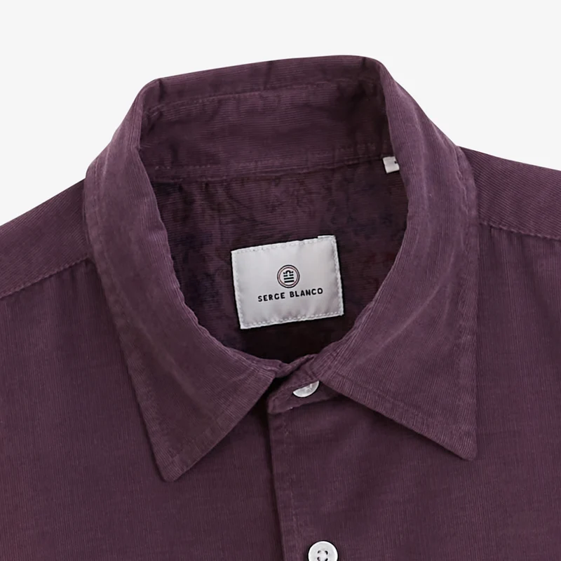 Chemise manches longues 100% coton milleraies rouge
