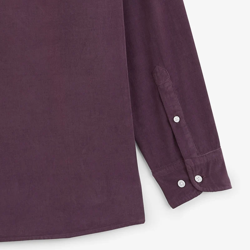 Chemise manches longues 100% coton milleraies rouge
