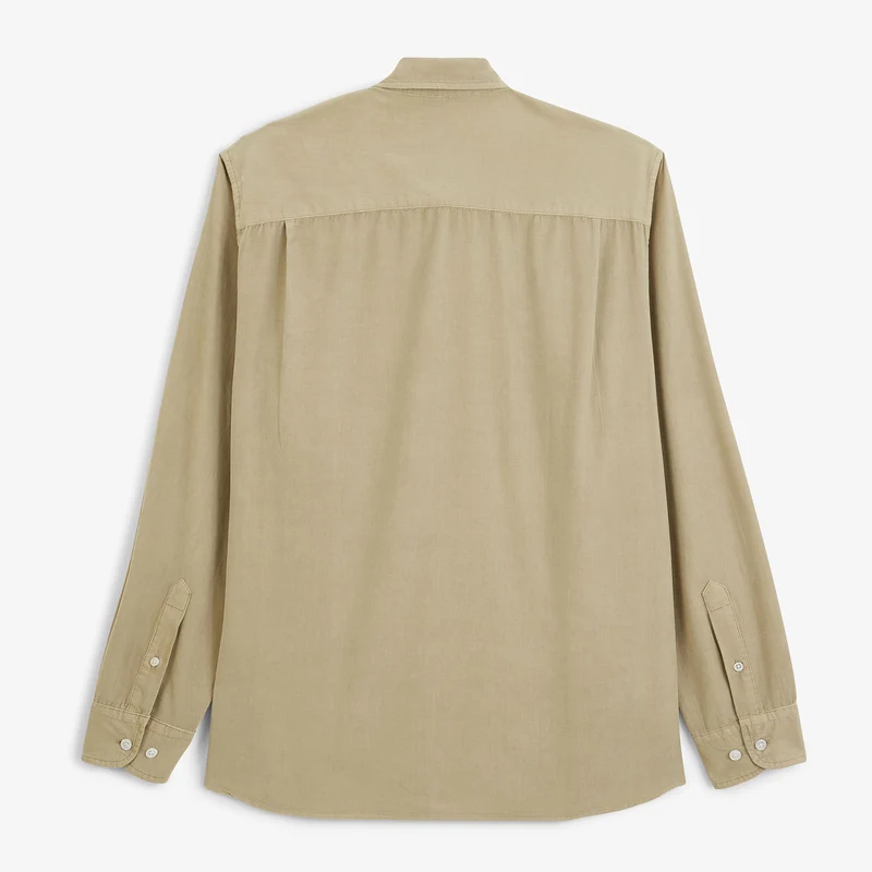 Chemise manches longues 100% coton milleraies beige
