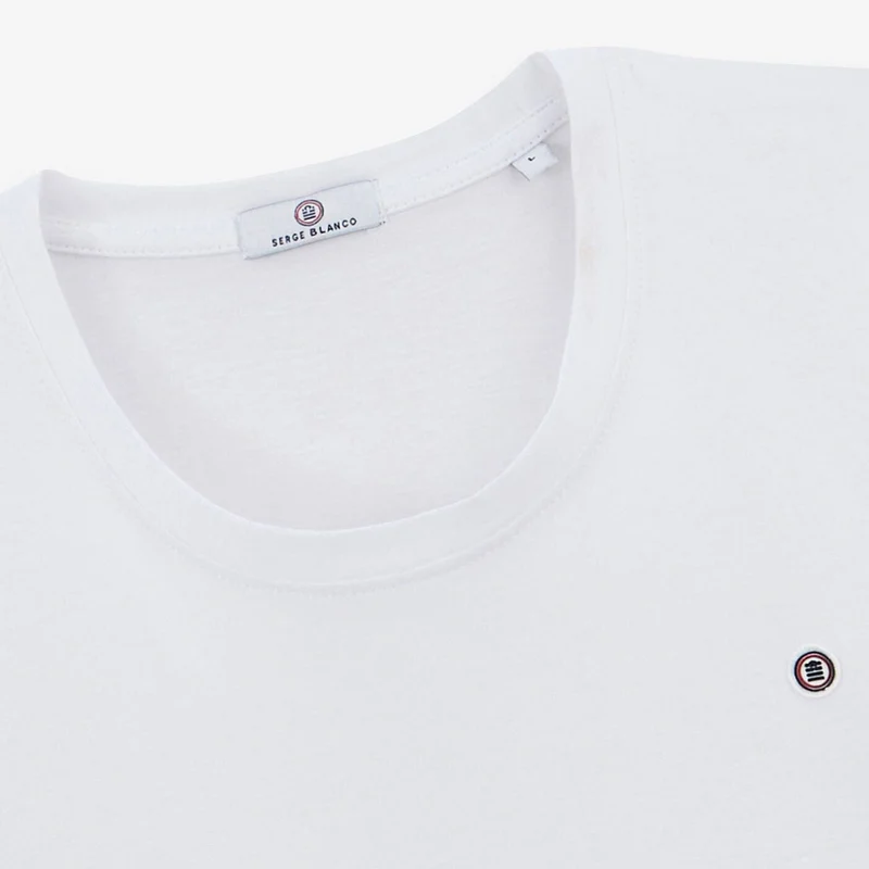 T-shirt manches courtes en coton Théo blanc