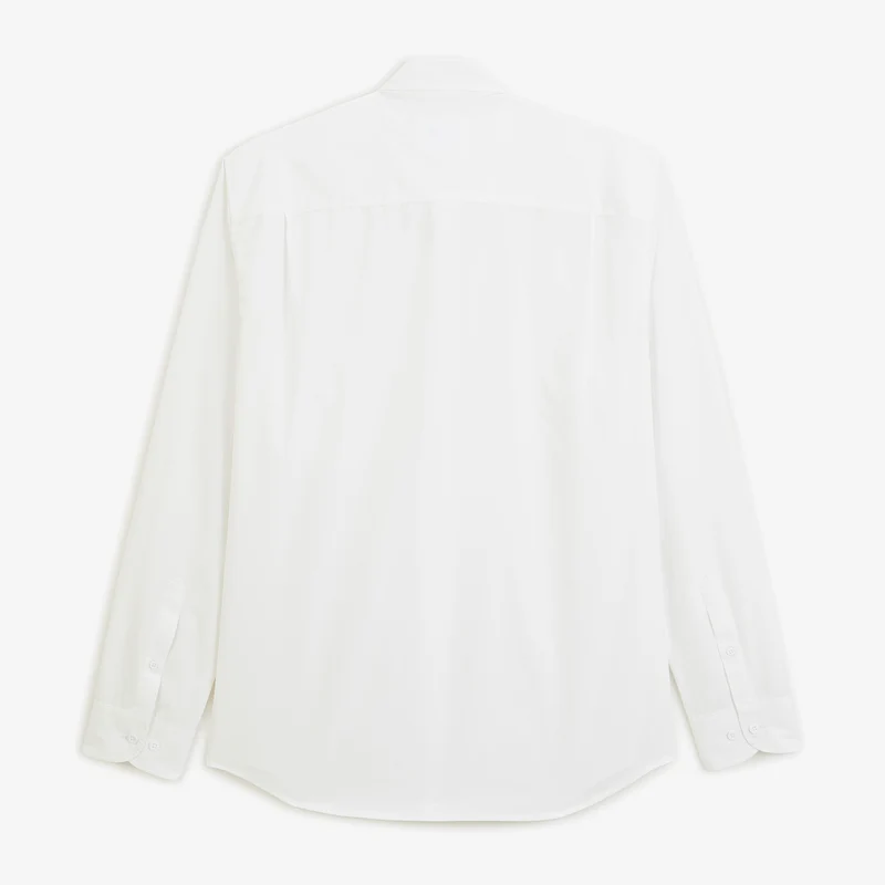 Chemise manches longues en popeline de coton blanche