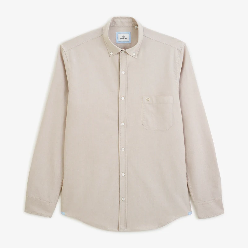 Chemise manches longues Oxford beige Sangle SB