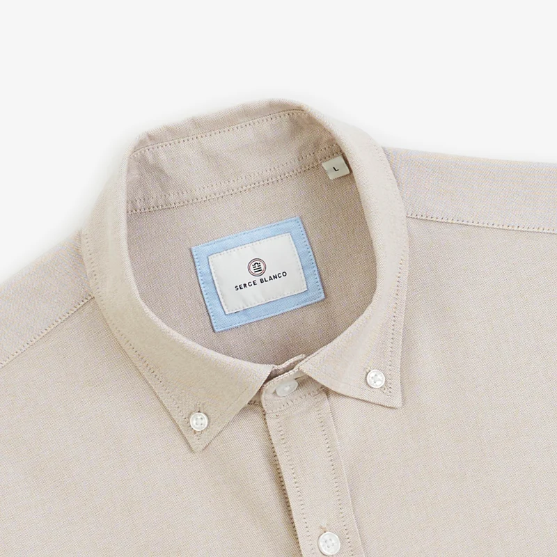 Chemise manches longues Oxford beige Sangle SB