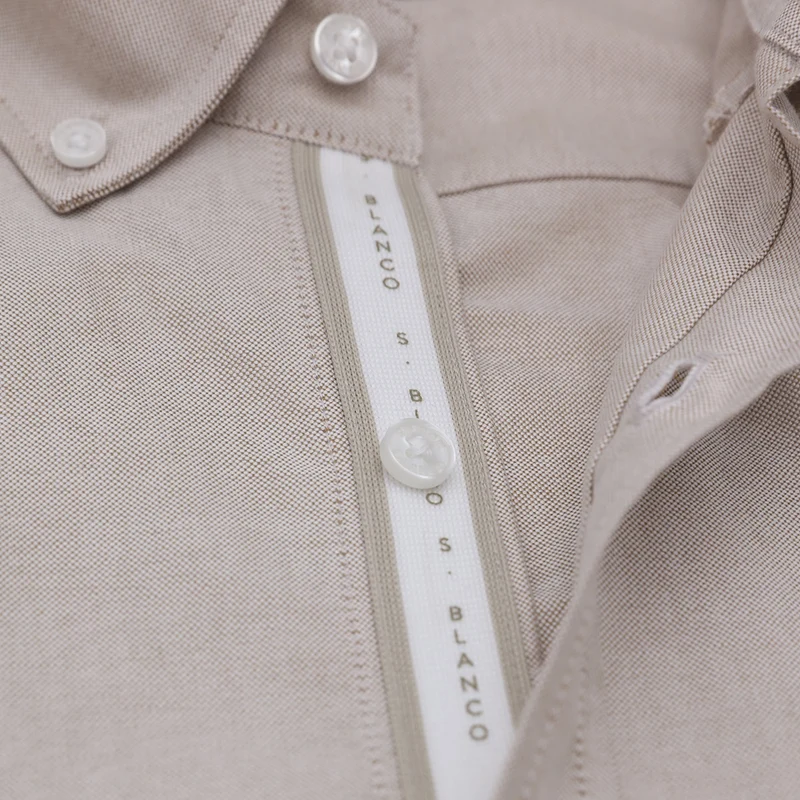 Chemise manches longues Oxford beige Sangle SB