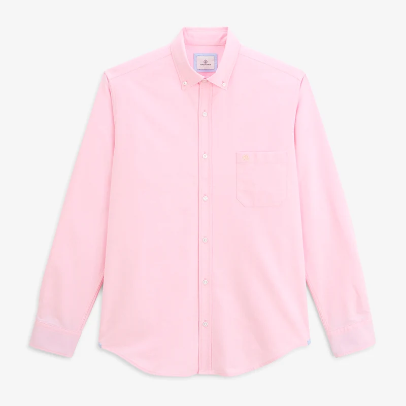 Chemise manches longues Oxford coton rose sangle SB