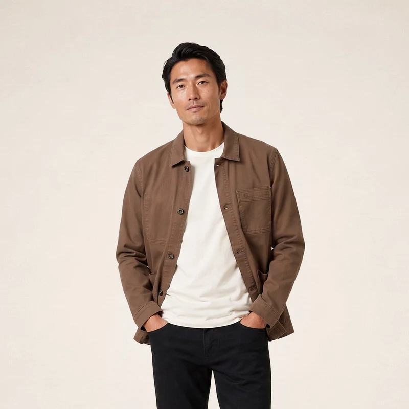 Veste worker en coton marron Wendel