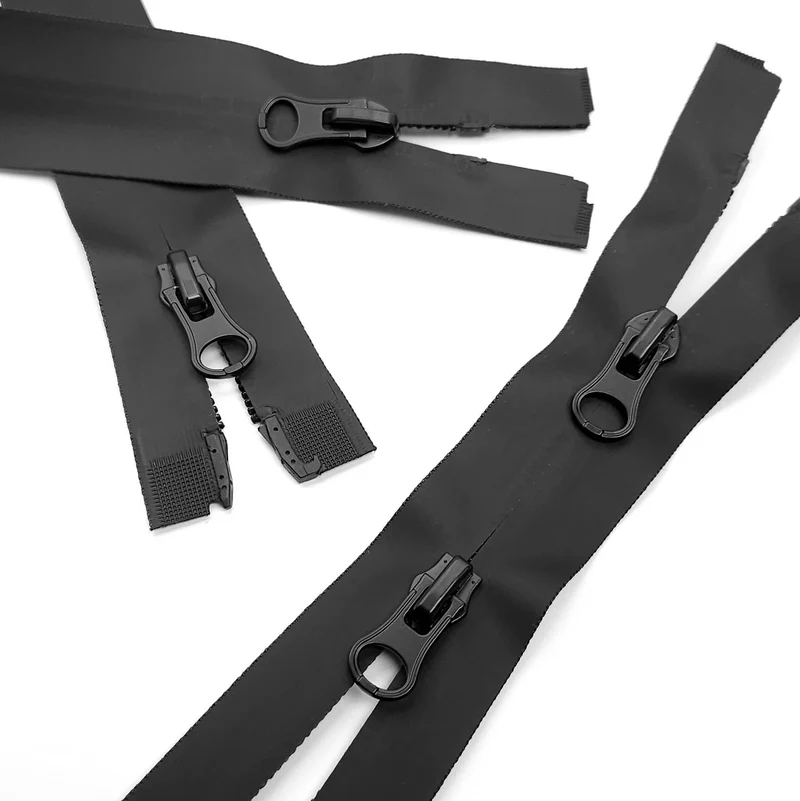 Fermeture éclair imperméable séparable à double curseur #5 | Noir