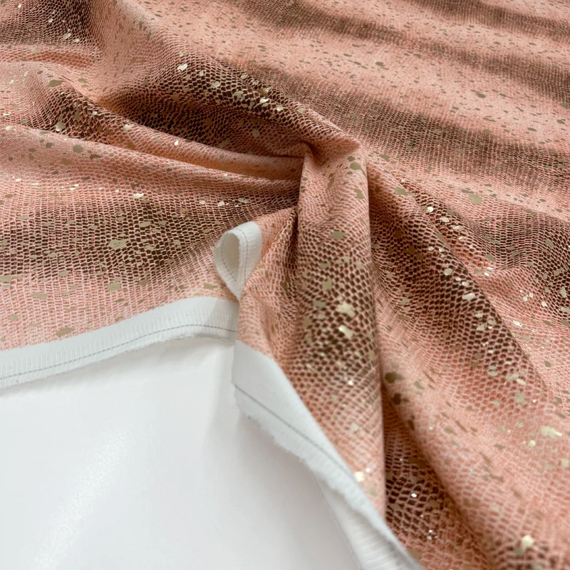 Tissu Denim Coton, Stretch - Animalier Foil, Gekko