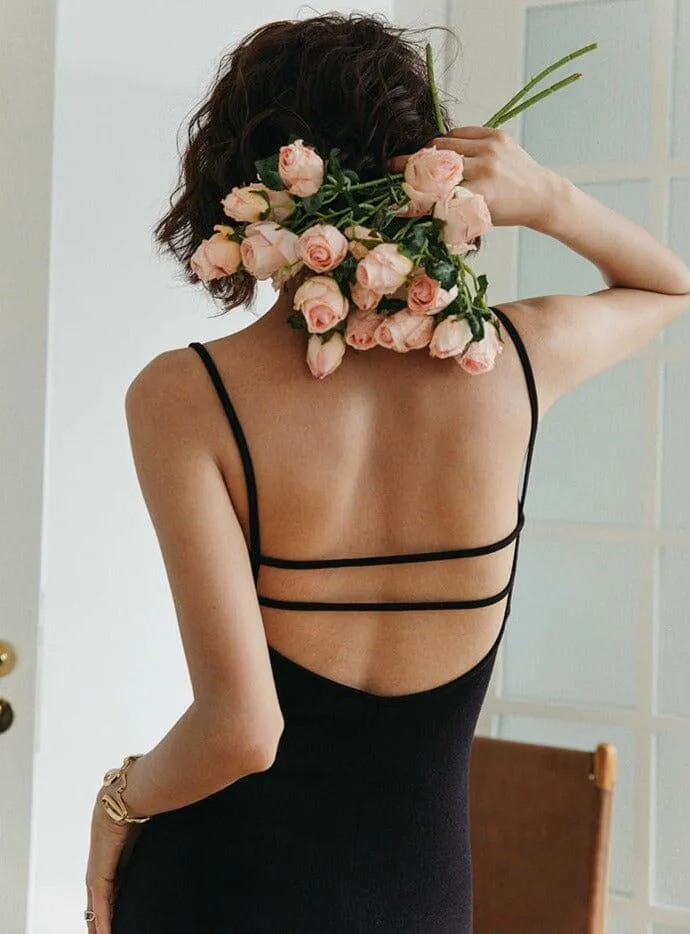 Robe Noire Dos Nu - Calissa